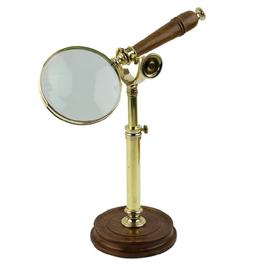 Brass magnifying Glass on stand 