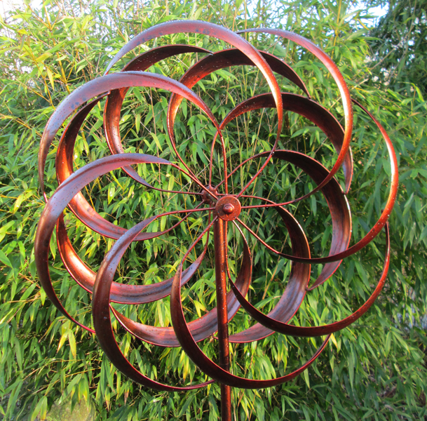 thumbnail image 2 of Garden Wind Spinner – Duelling Red Dragons Metal Sculpture For Yard Or Patio (116cm Height) 2 of 12